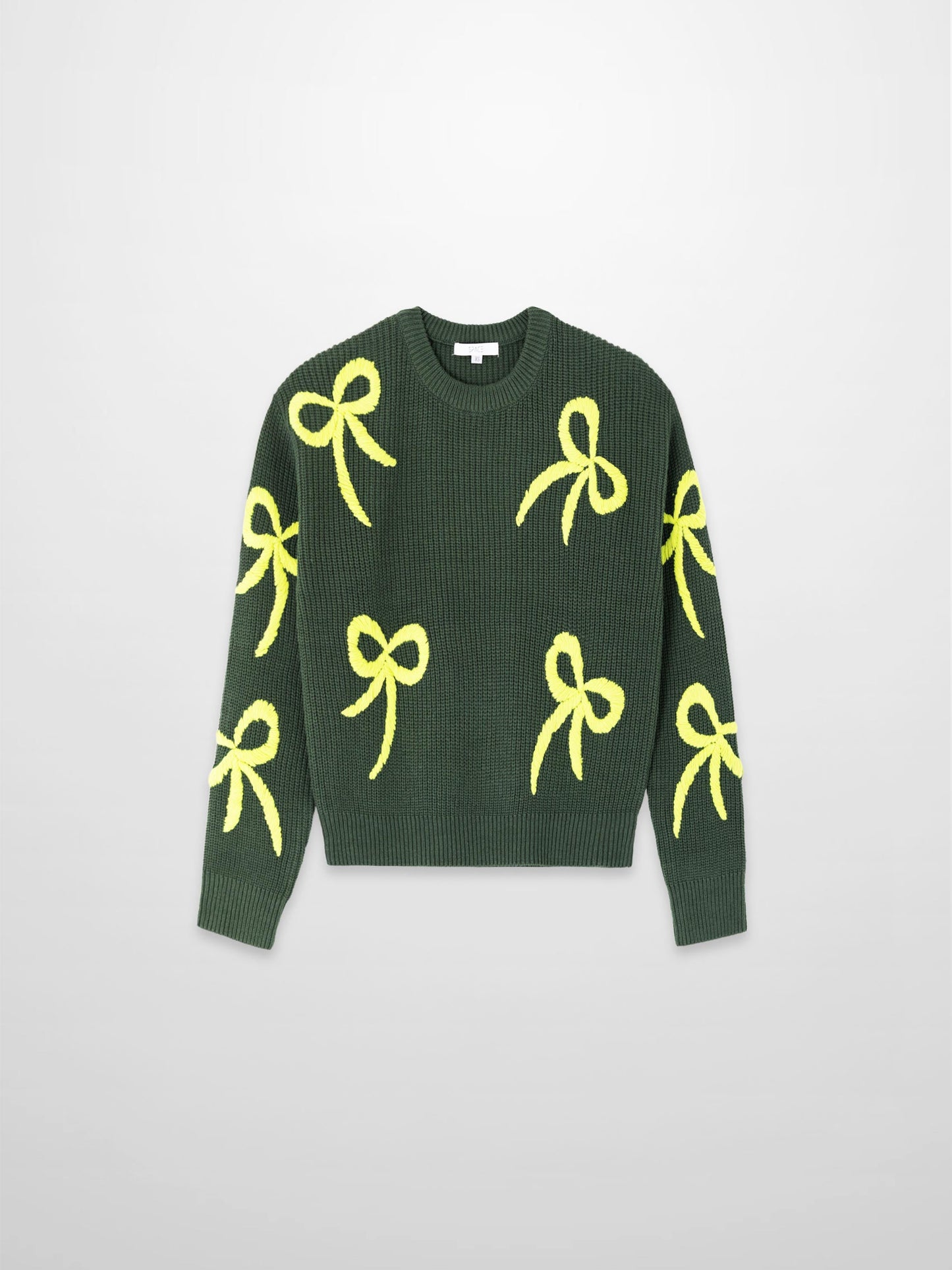 Bow Ribbon Sweater-Green/Lime-0