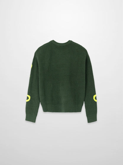Bow Ribbon Sweater-Green/Lime-1